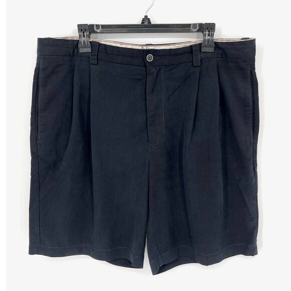 Tommy Bahama Men's 100% Silk Pleated Front Hi-Rise Shorts Size 36 Navy - Picture 1 of 7